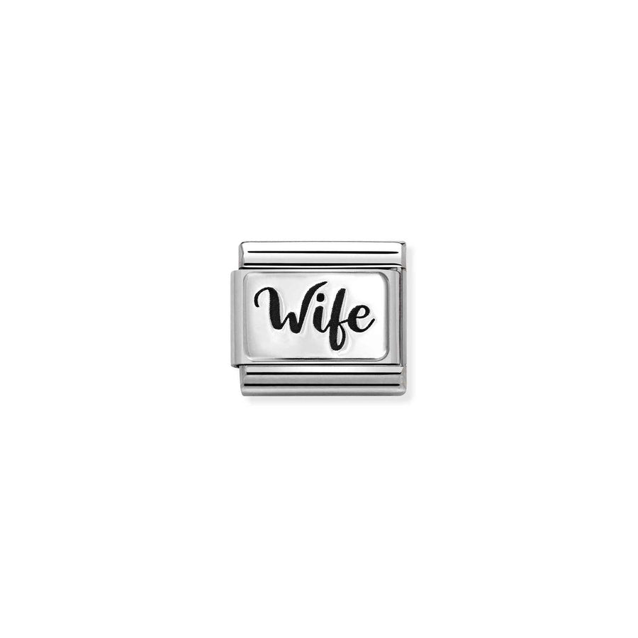 Charm Plaque Wife - Argent Sterling