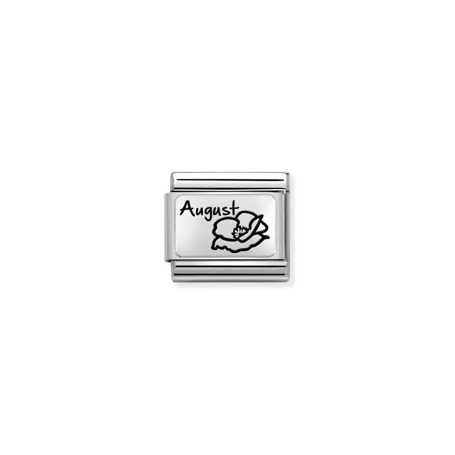 Charm Plaque August - Argent Sterling