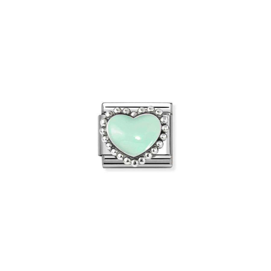 Charm Symbole Pastel Vert Raised Cœur - Émail