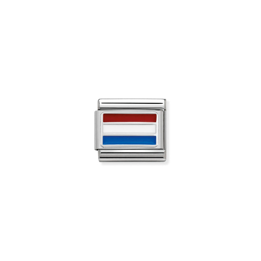 Charm Drapeau Holland - Argent Sterling