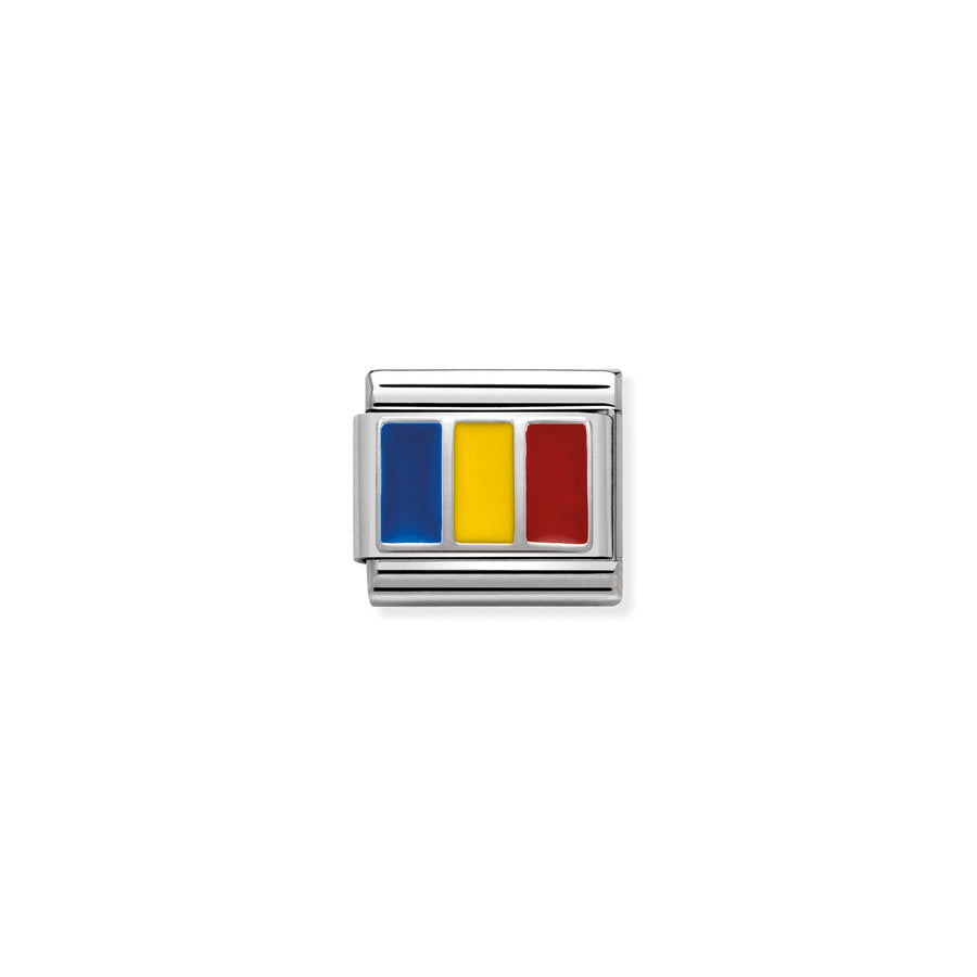 Charm Drapeau Romania - Argent Sterling