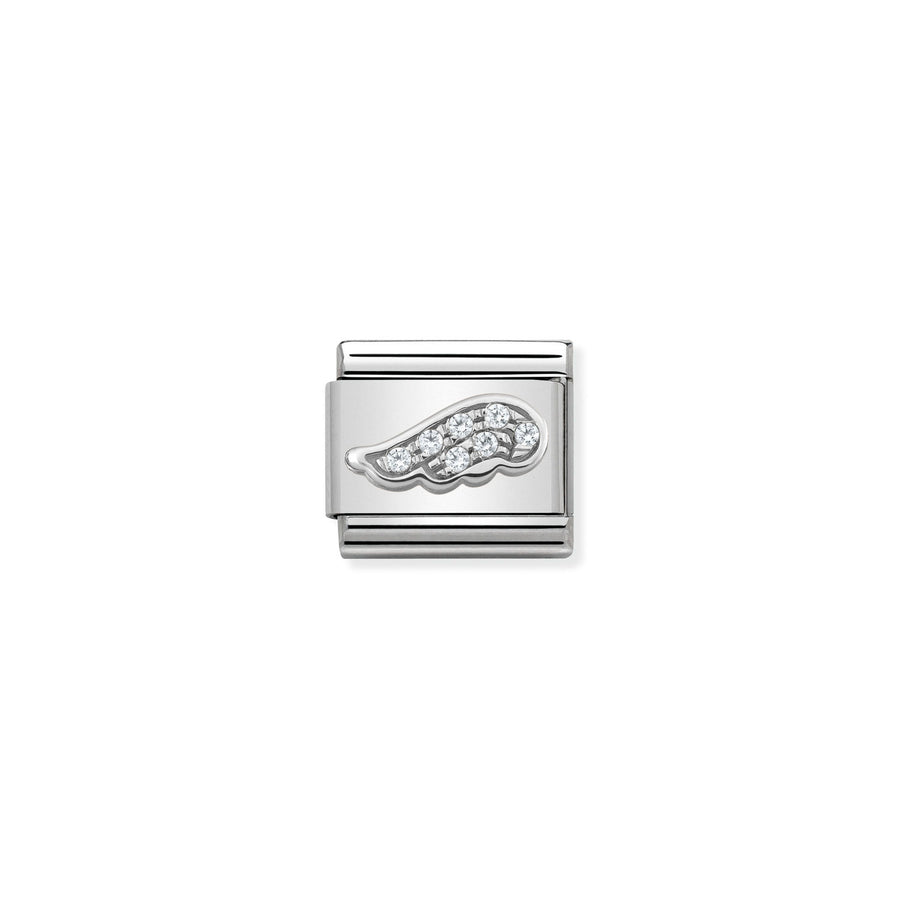 Charm Symbole Blanc Wing - Argent Sterling