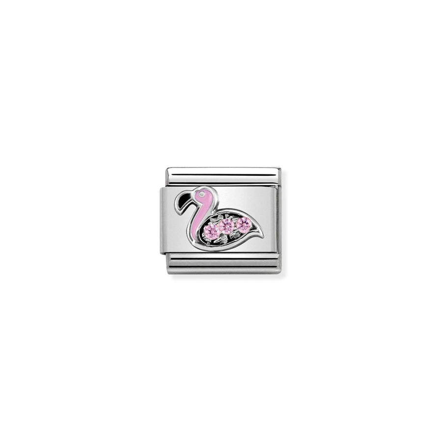 Charm Symbole Flamingo With Rose Cz - Argent Sterling
