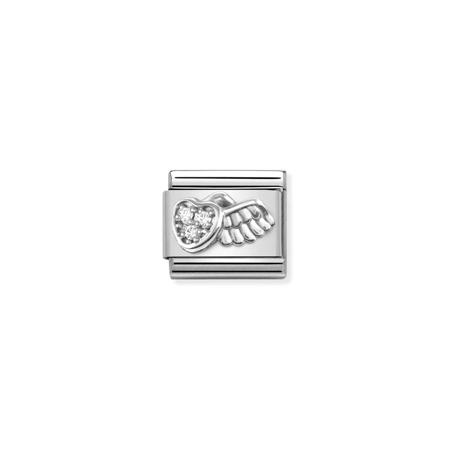 Charm Symbole Winged Cœur Profile - Argent Sterling