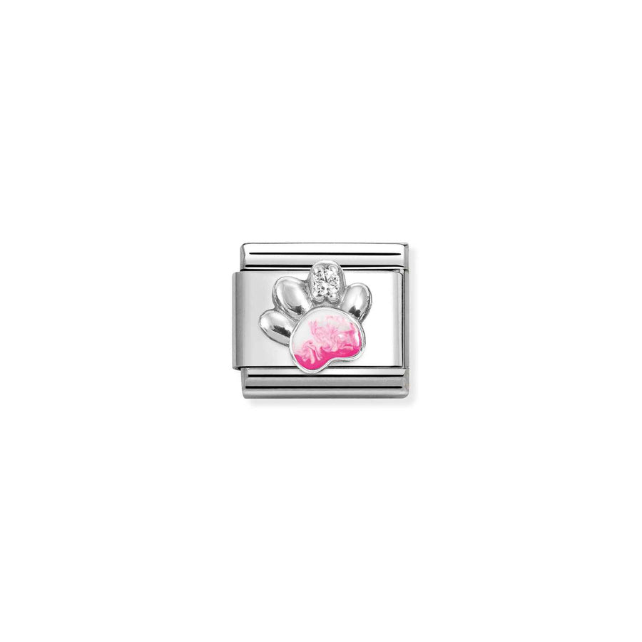 Charm Symbole Paw Rose Blanc - Émail