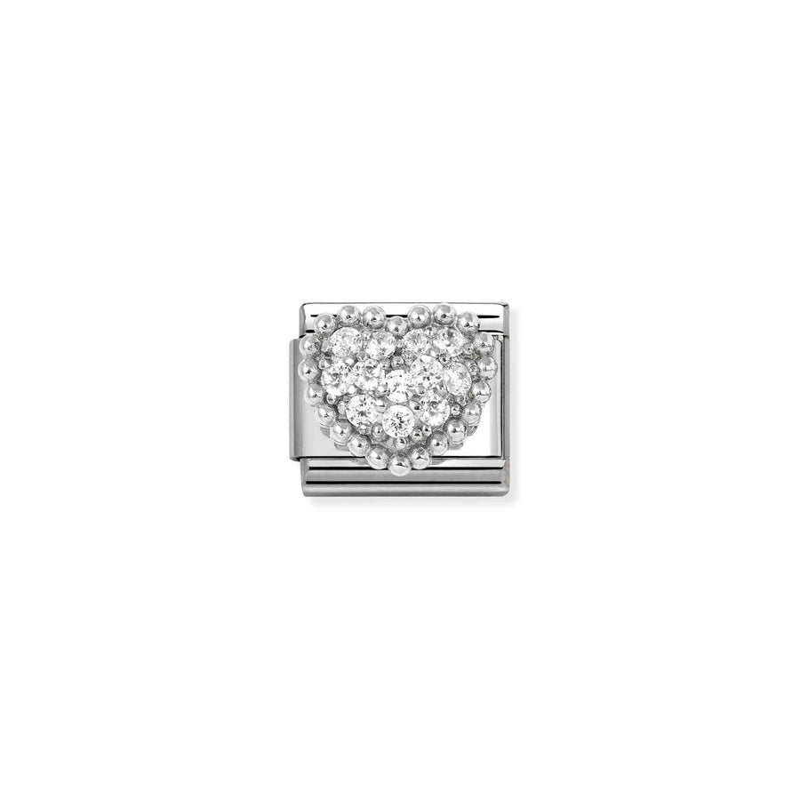 Charm Symbole Rich Blanc Dot Cœur - Argent Sterling