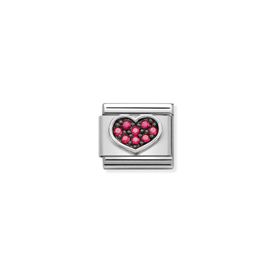 Charm Symbole Cœur Fuchsia - Argent Sterling