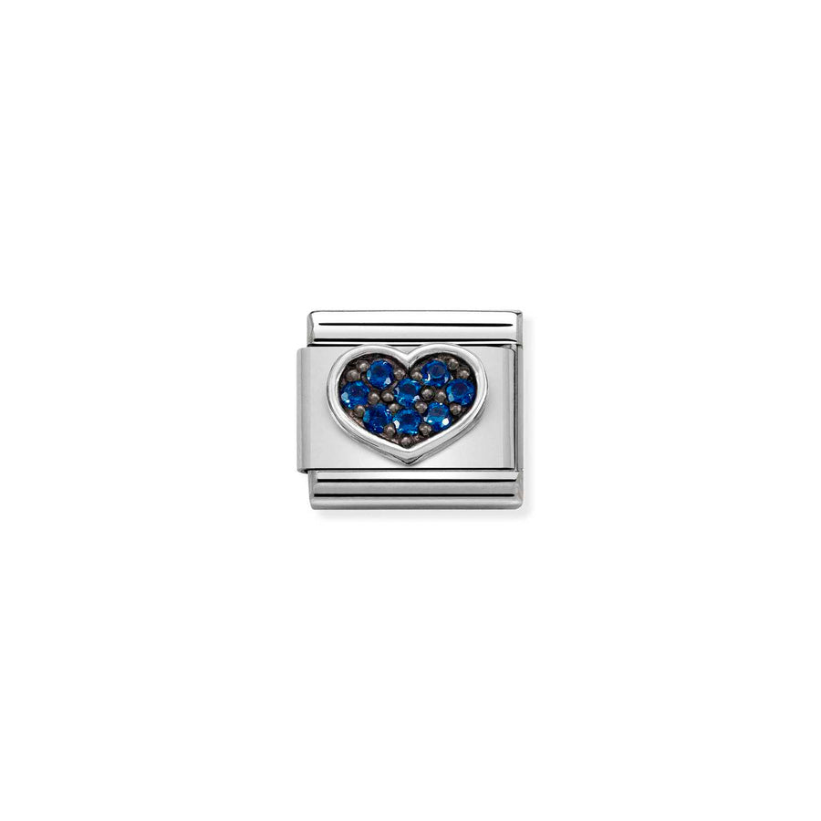 Charm Symbole Bleu Cœur - Argent Sterling