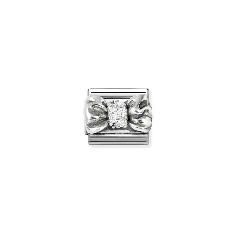 Charm Symbole Bow Blanc - Argent Sterling