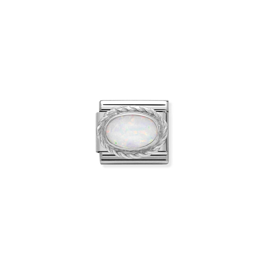 Charm Pierre Setting Blanc Opal - Argent Sterling
