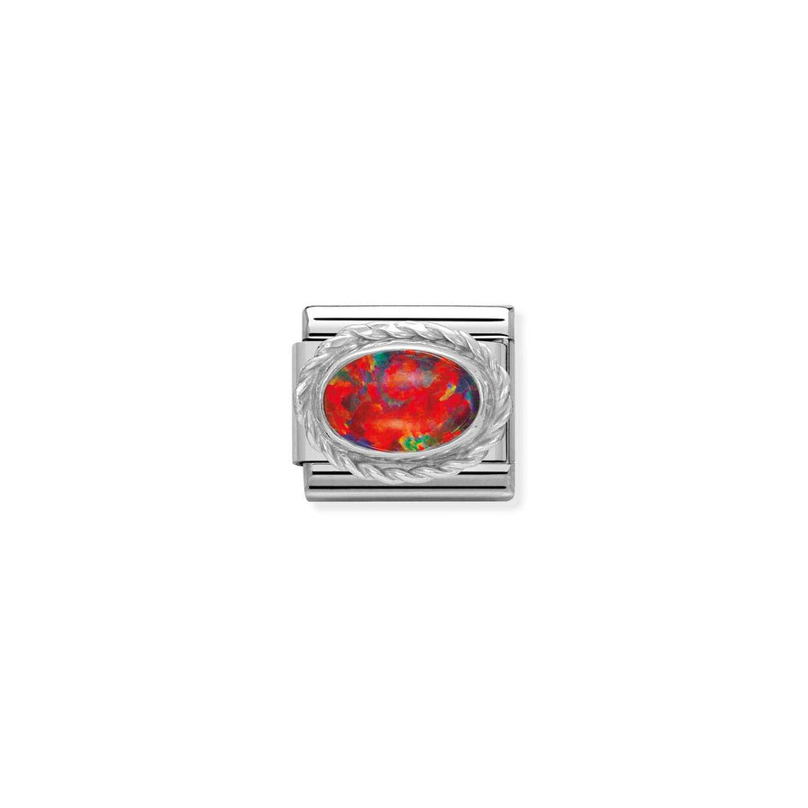 Charm Pierre Setting Rouge Opal - Argent Sterling