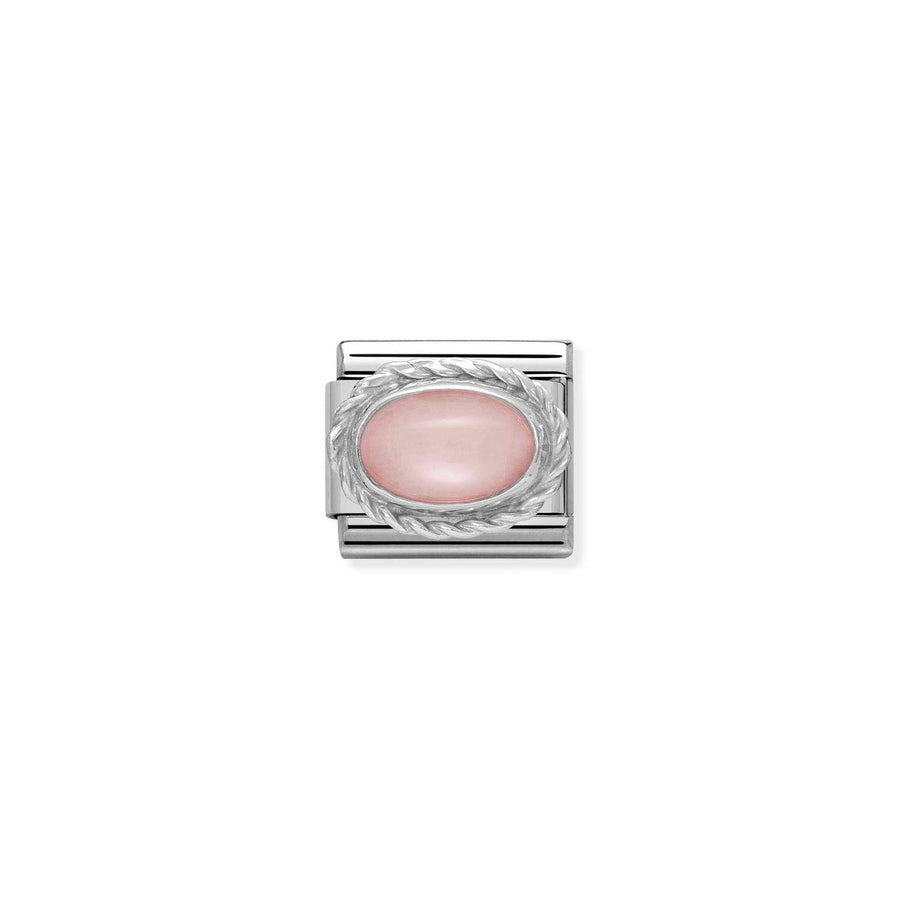 Charm Pierre Setting Rose Opal - Argent Sterling