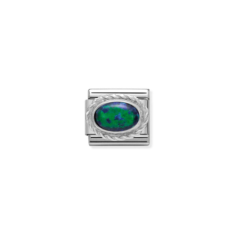 Charm Pierre Setting Vert Opal - Argent Sterling