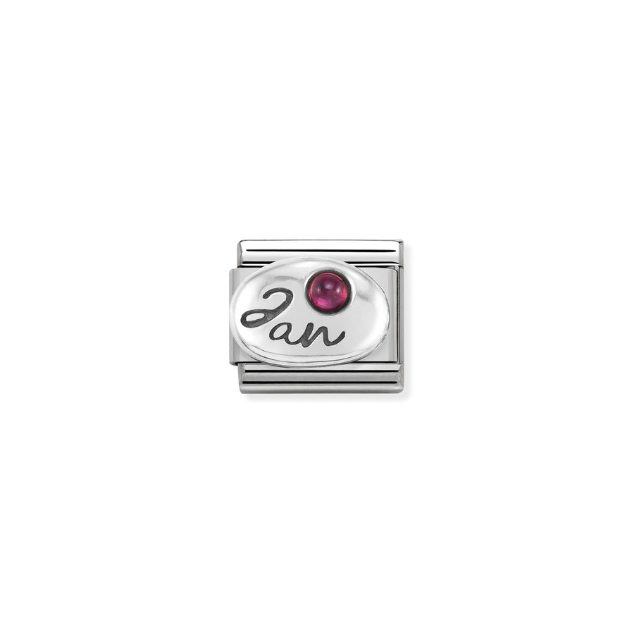 Charm Symbole Stones January Garnet - Argent Sterling