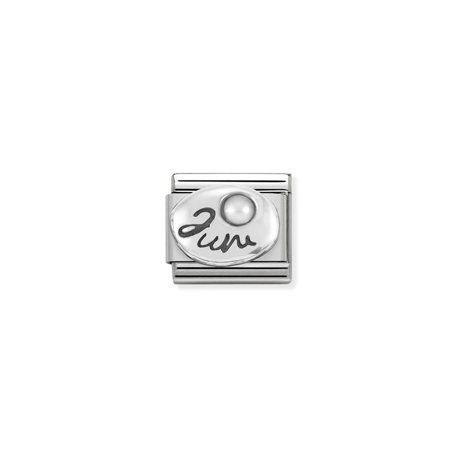 Charm Symbole Stones June Blanc Pearl - Argent Sterling