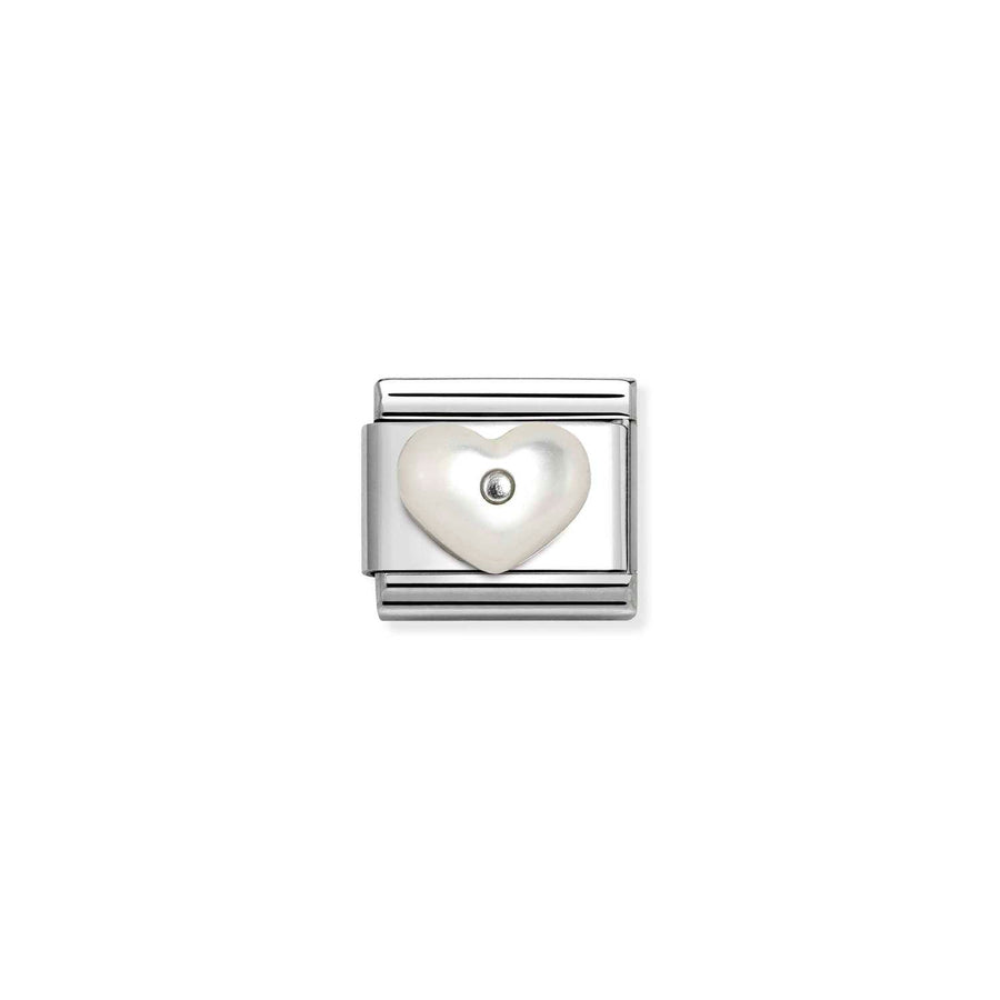 Charm Symbole Blanc Mother Of Pearl Cœur - Argent Sterling
