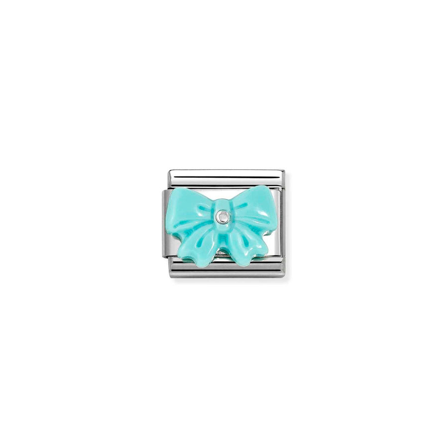 Charm Symbole Turquoise Resin Bow - Argent Sterling