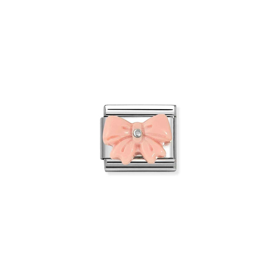 Charm Symbole Rose Resin Bow - Argent Sterling