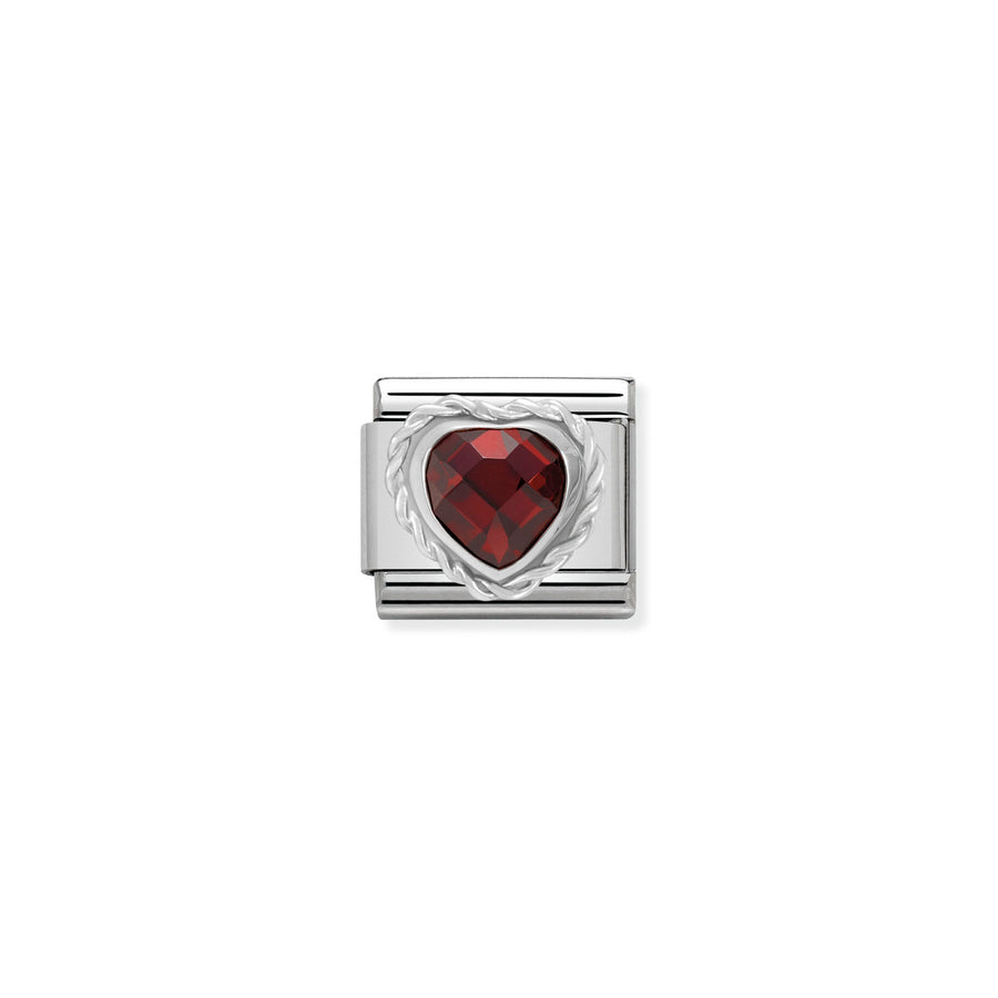 Charm Twisted Setting Rouge - Argent Sterling