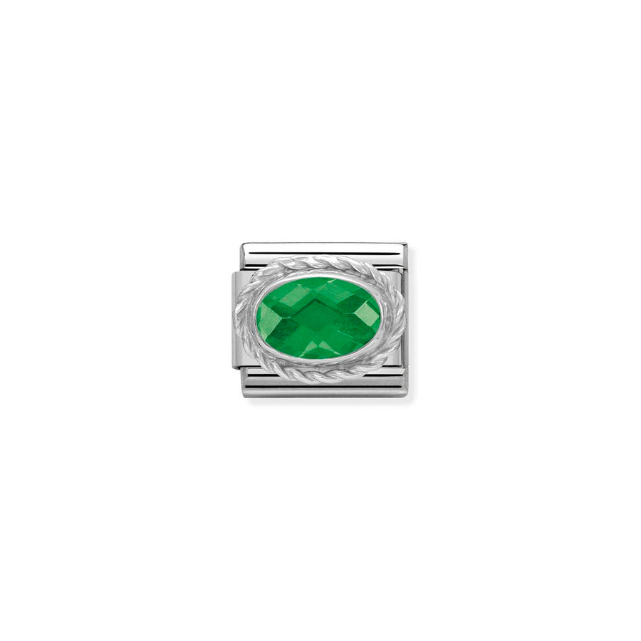 Charm Setting And Detail Emerald Vert - Argent Sterling
