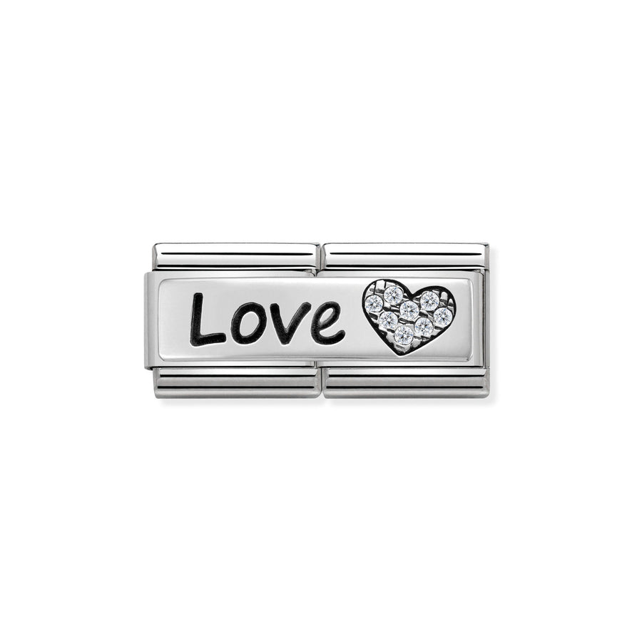 Charm Symbole Amour And Cœur - Argent Sterling