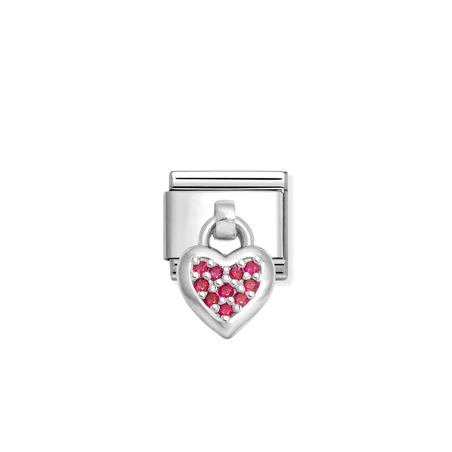 Charm Rouge Cœur - Argent Sterling