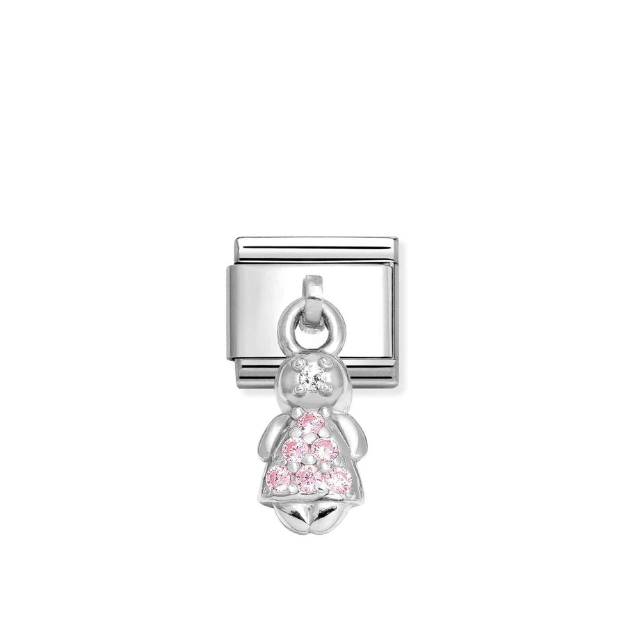 Charm Rose Girl - Argent Sterling