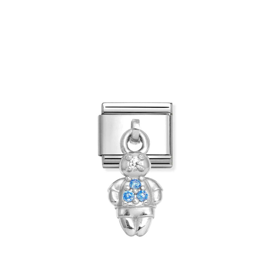 Charm Bleu Boy - Argent Sterling