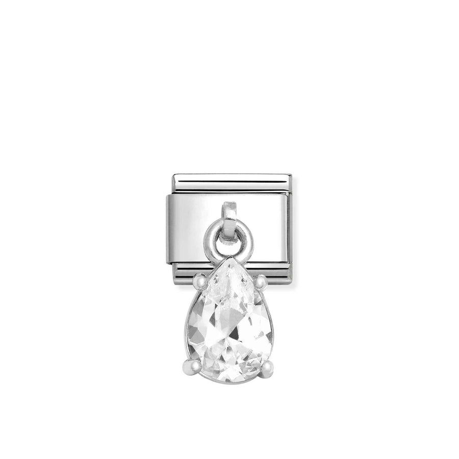 Charm Blanc Drop - Argent Sterling