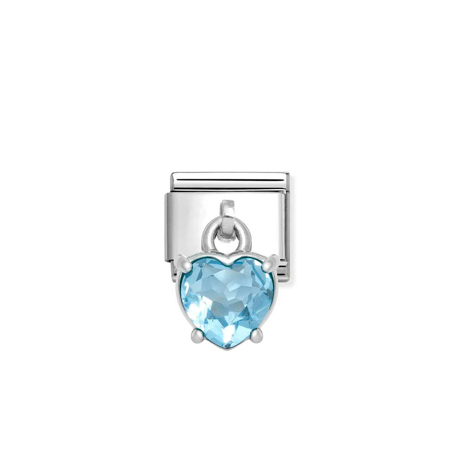 Charm Bleu Cœur - Argent Sterling