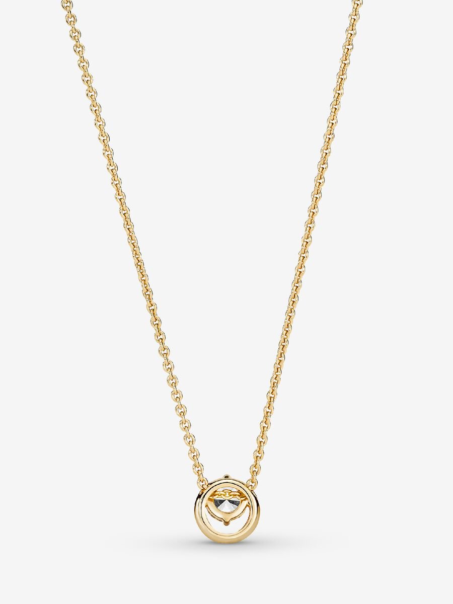 Collier à pendentif halo rond et scintillant