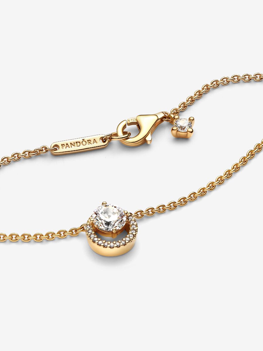 Collier à pendentif halo rond et scintillant