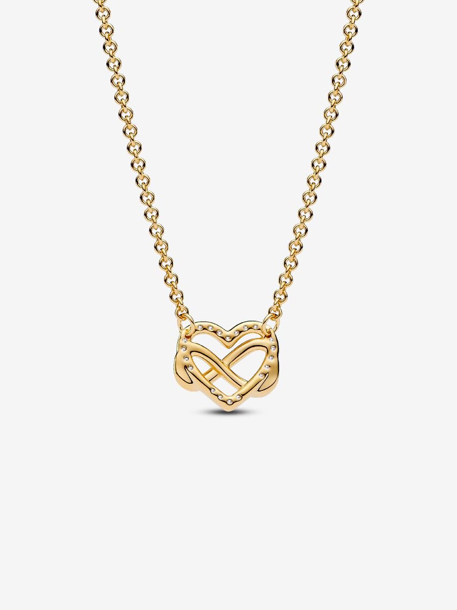 Collier scintillant avec cœur et symbole d’infini