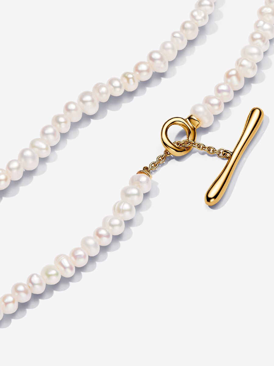 Collier à barre en T Perles de culture d’eau douce traitées