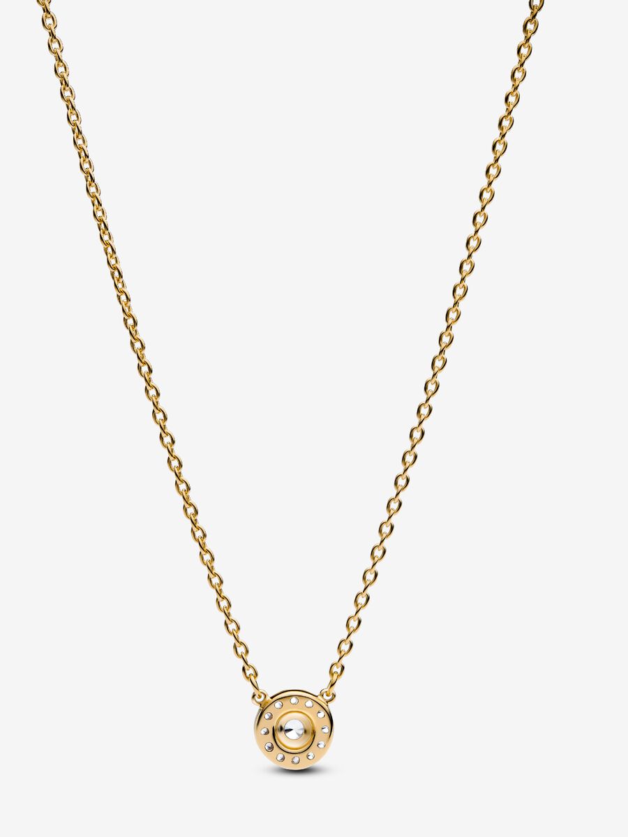Collier à pendentif Halo pavé rond