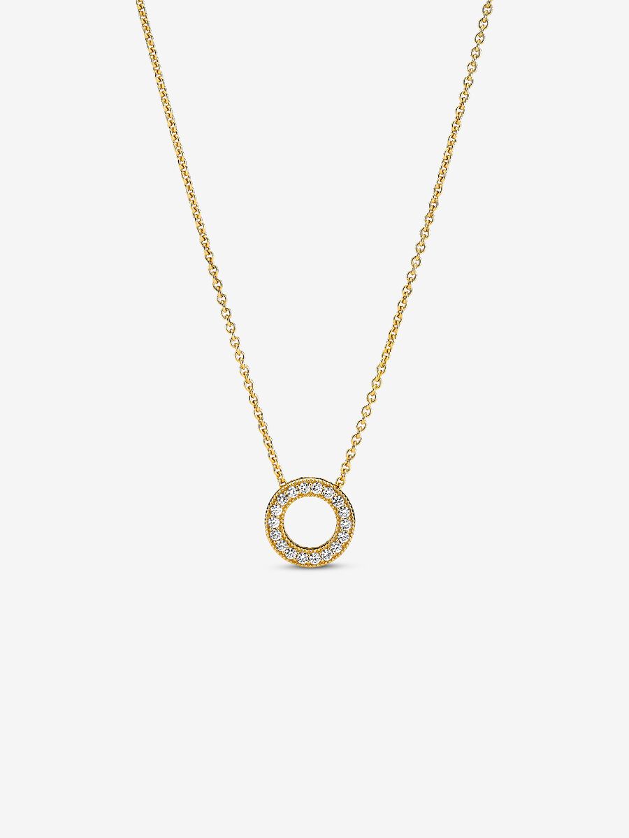 Collier Logo Pandora et cercle en pavé.