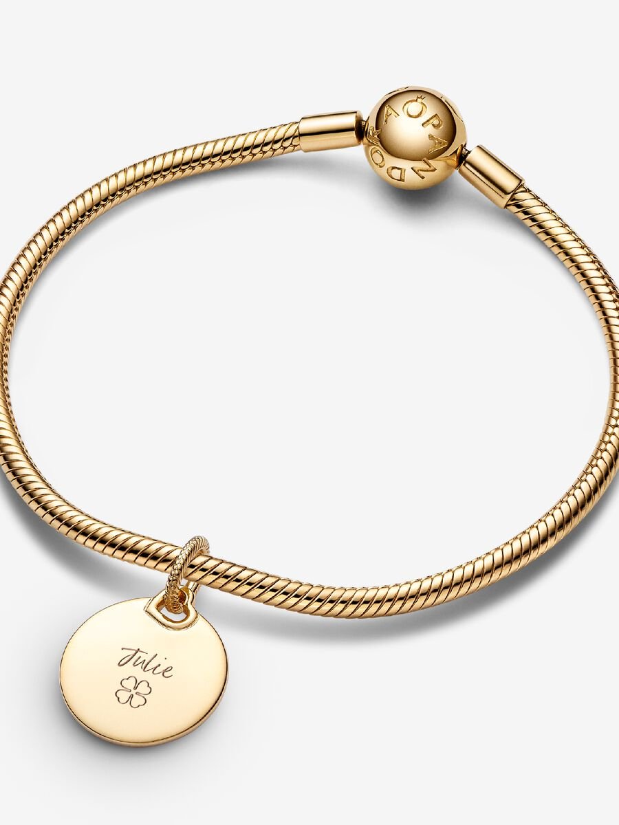 Charm-pendentif Étiquette ronde à graver