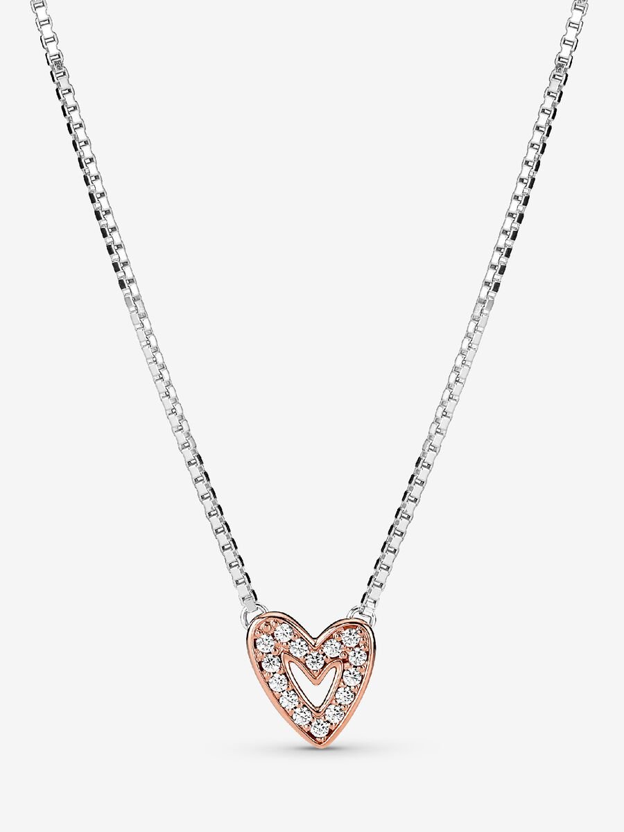 Collier Cœur scintillant dessiné à la main