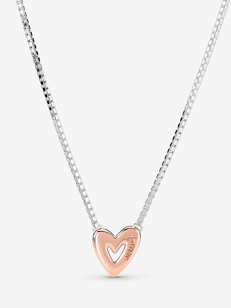 Collier Cœur scintillant dessiné à la main