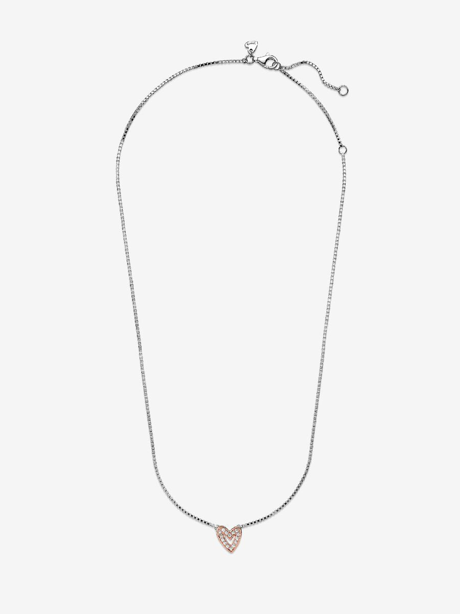 Collier Cœur scintillant dessiné à la main