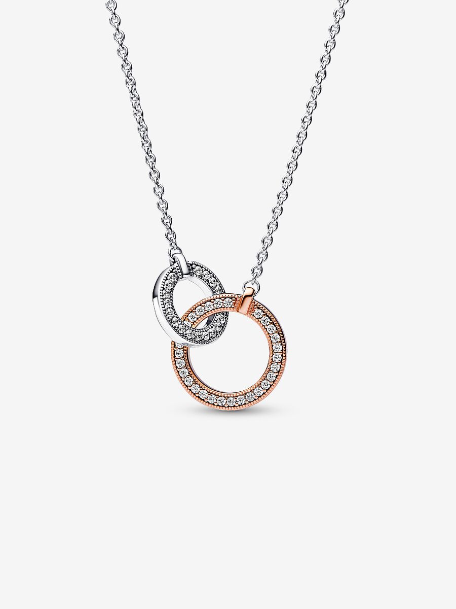Collier Cercles entrelacés deux-tons Pandora Signature