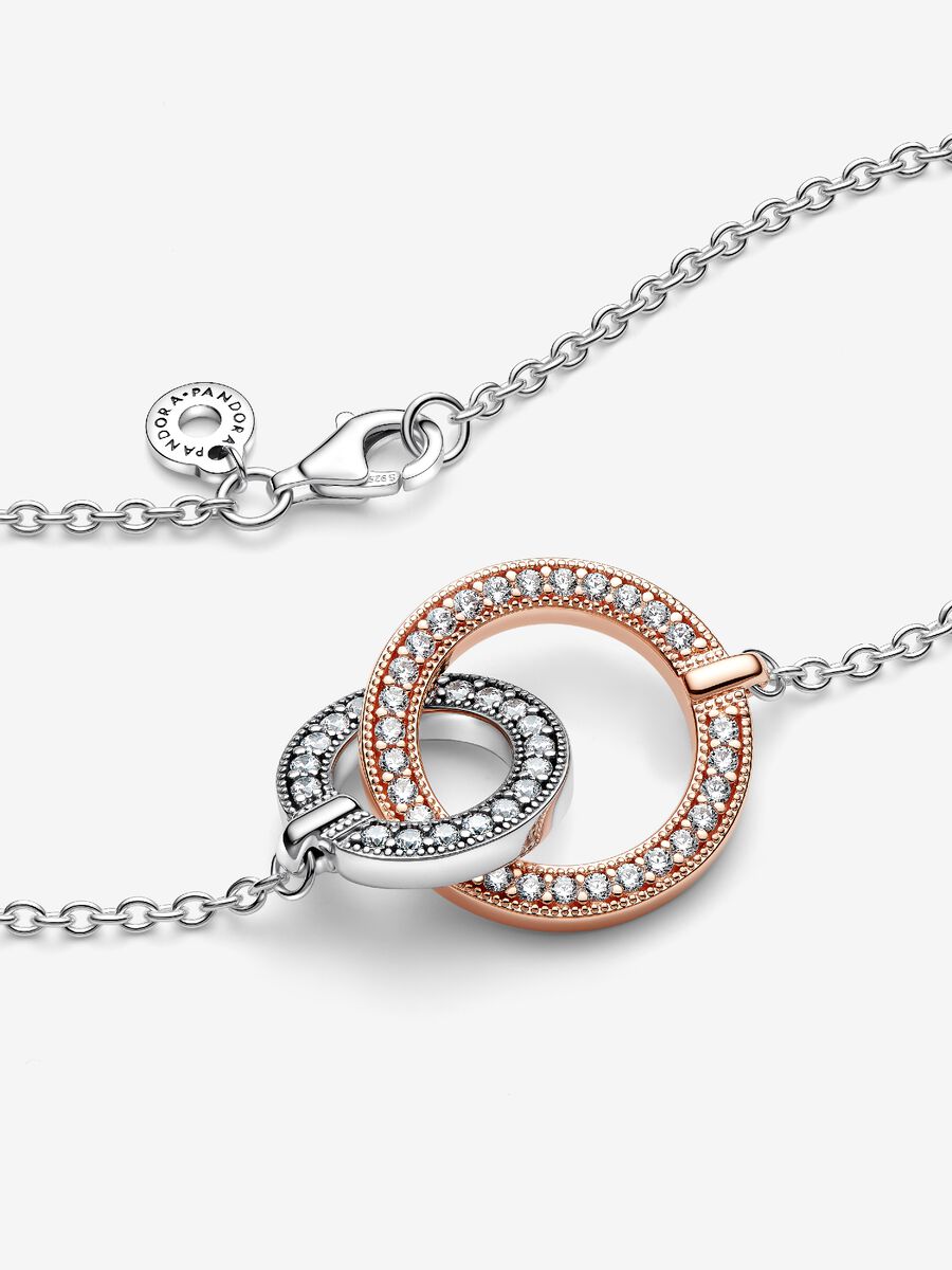 Collier Cercles entrelacés deux-tons Pandora Signature