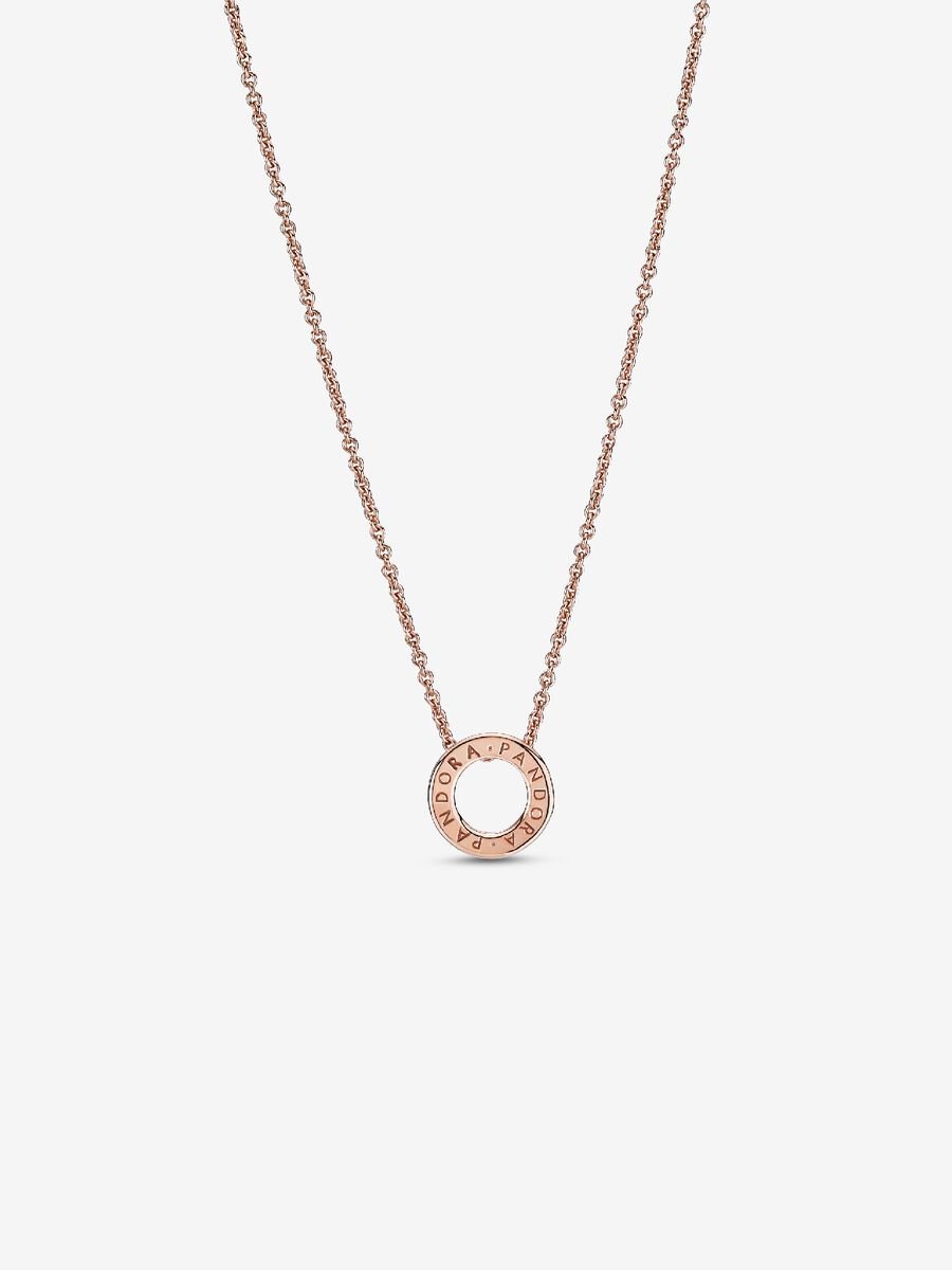 Collier Logo Pandora et cercle en pavé.