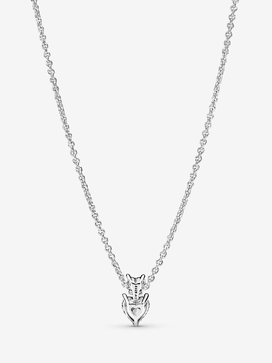 Collier à pendentif double cœur scintillant