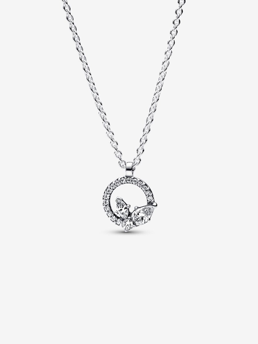 Collier à pendentif Herbiers et cercle scintillants