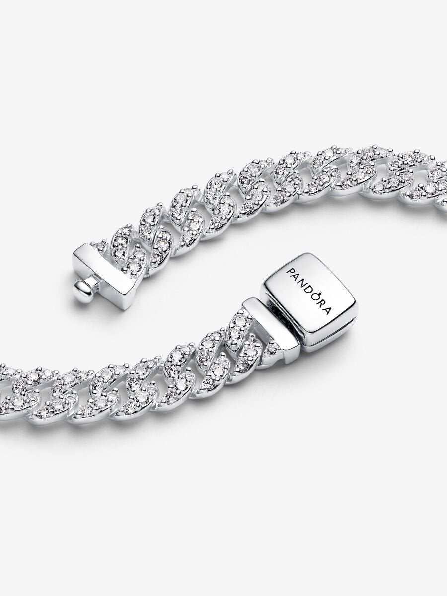 Collier à chaîne cubaine pavé