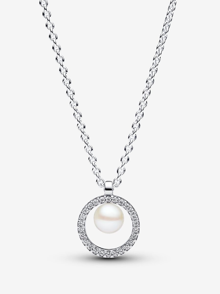 Collier pavé et perle de culture d’eau douce traitée