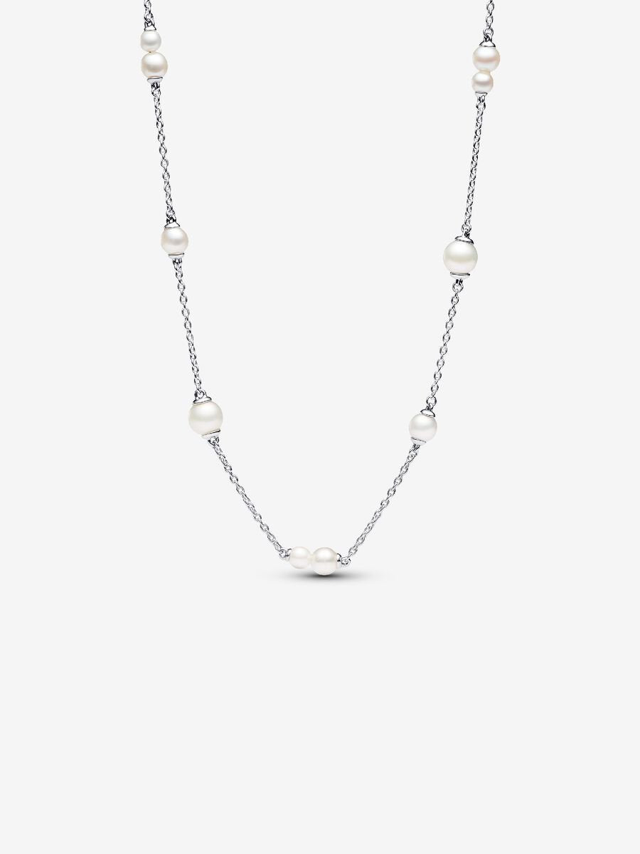 Collier avec perles de culture d’eau douce traitées espacées