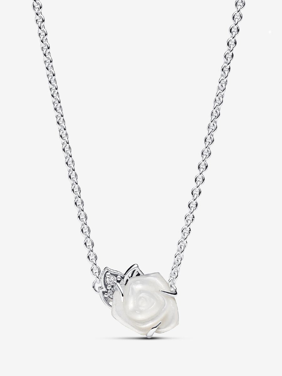 Collier Rose blanche en fleur