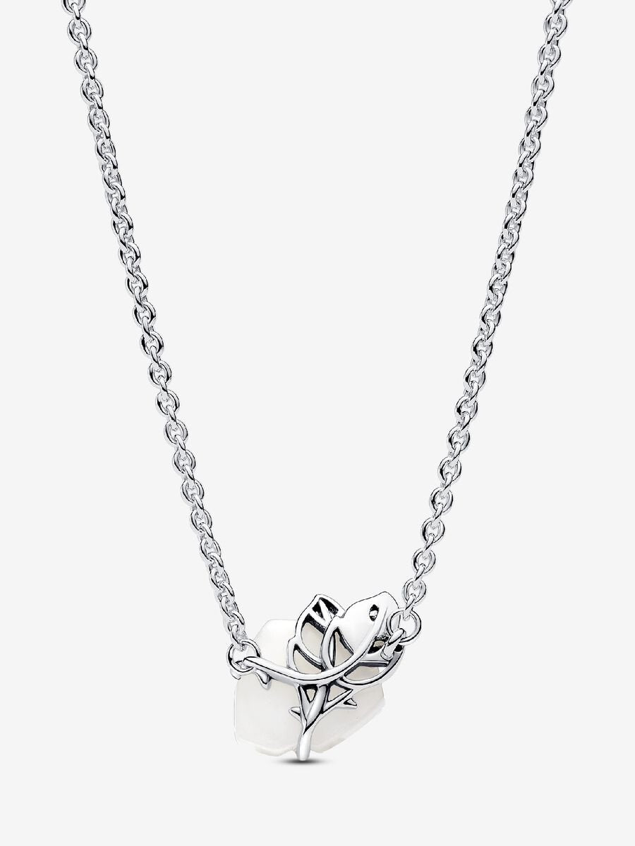 Collier Rose blanche en fleur